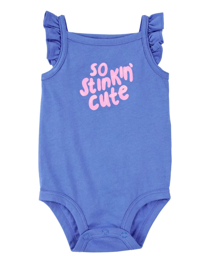 Pañalero De Manga Corta Con Olanes So Stinkin' Cute Carter's