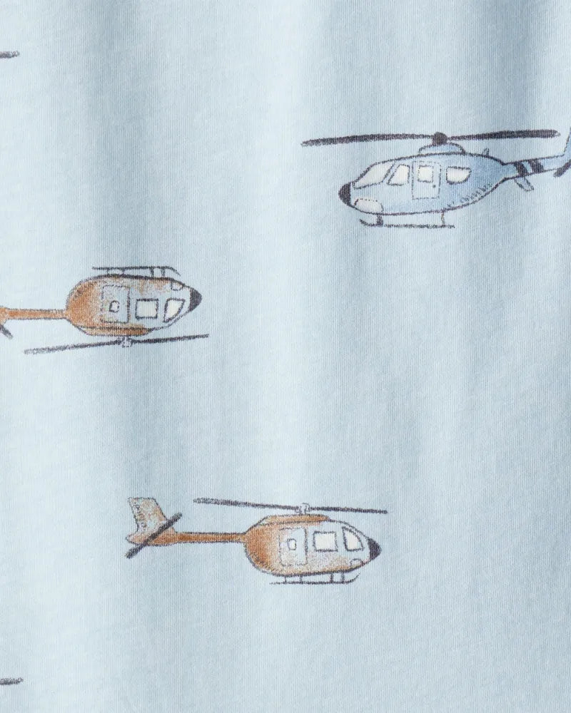 Playera Manga Corta Estampado Helicóptero Carter's