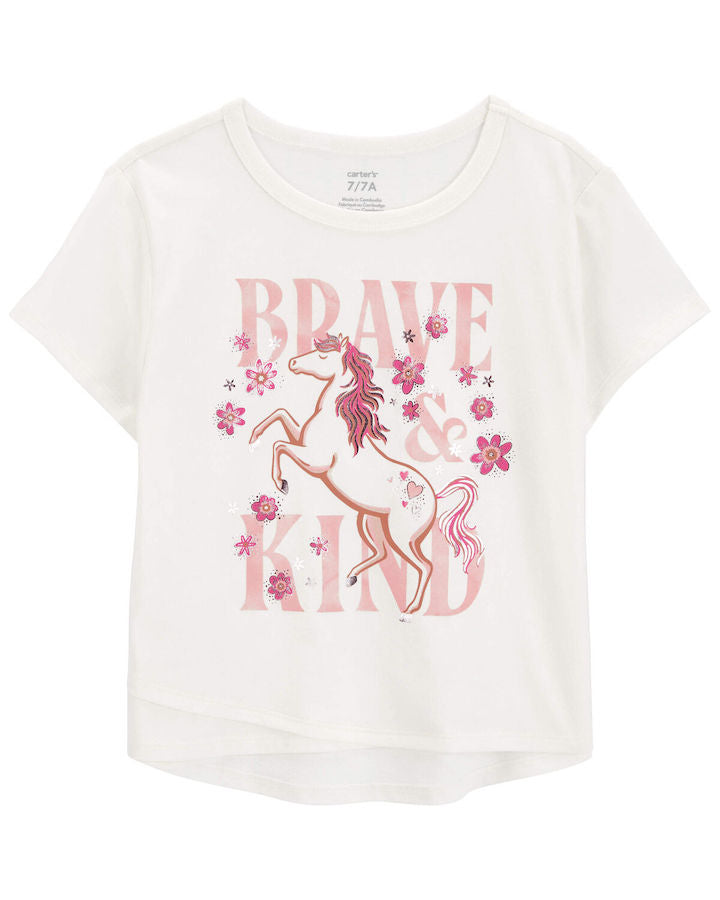 Blusa Con Ilustración De Caballo Y Eslogan Brave & Kind Carter's
